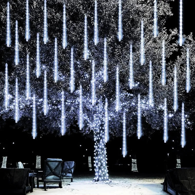 Christmas Lights Outdoor 8 Tubes Meteor Shower Lights