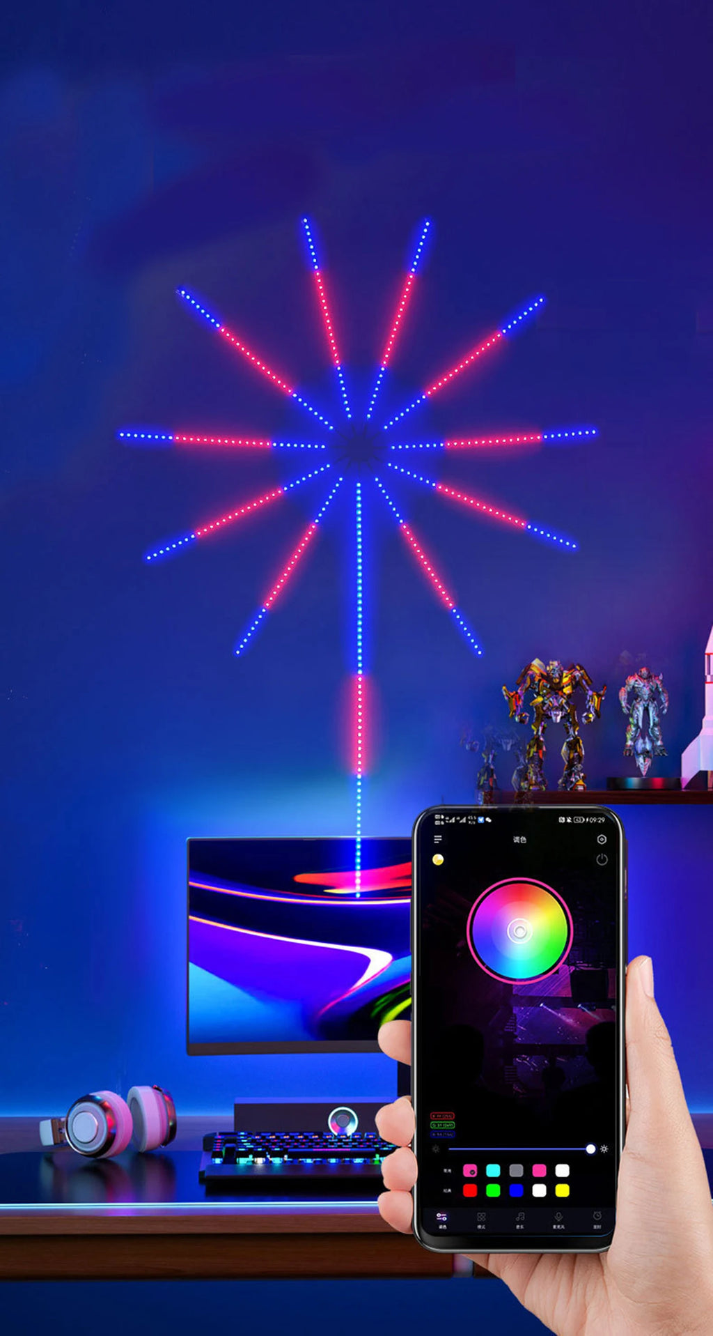 2025 Christmas Light Smart Fairy Firework Bluetooth Light Strip F