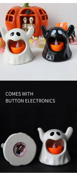 Flameless Ghost Candle LED Lamp – Spooky Halloween Decor