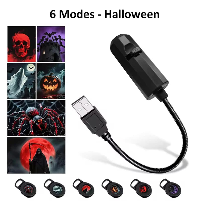 Rotating LED Halloween Night Light for Bedroom or Home