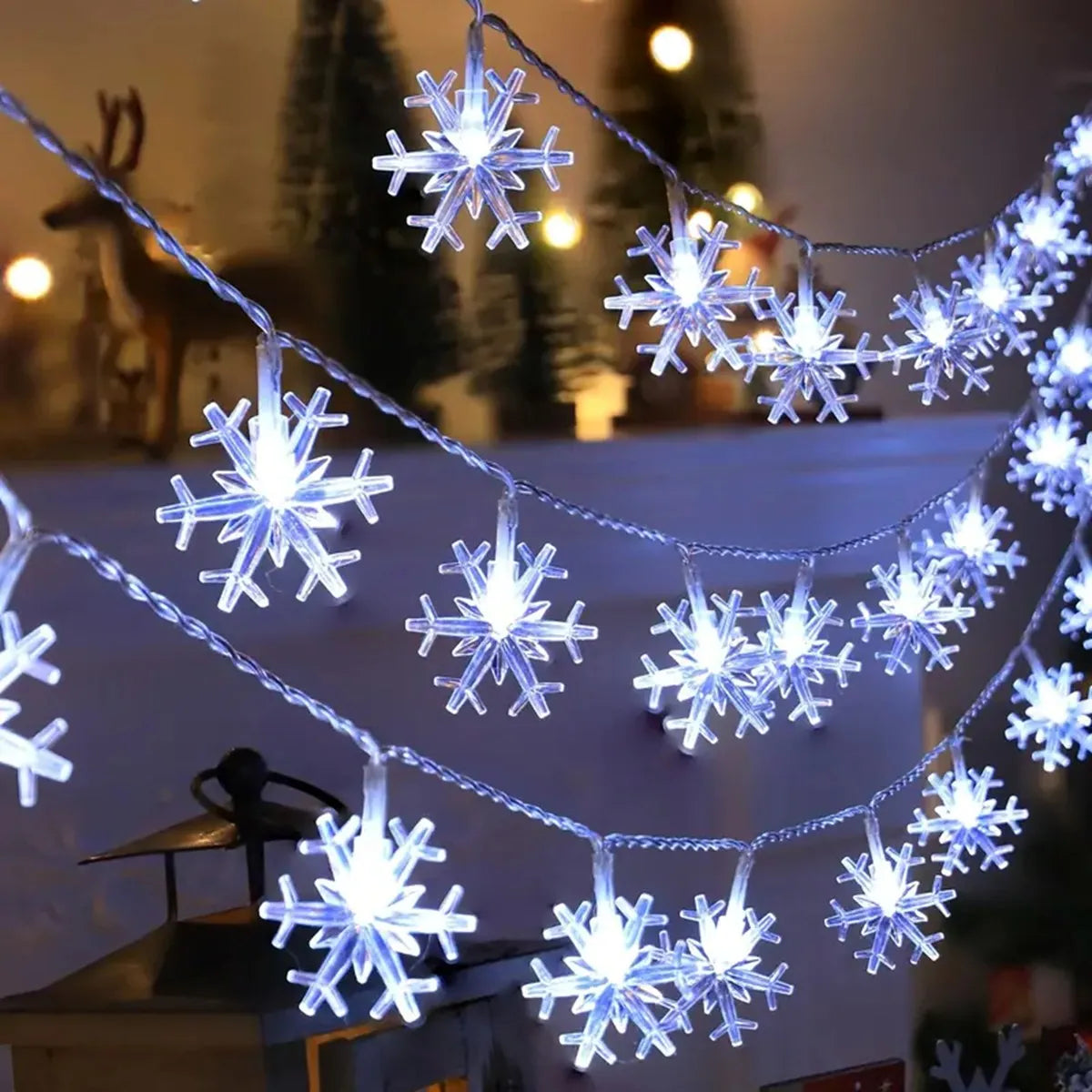 Christmas Snowflake String Light Indoor & Outdoor Hanging Decorative