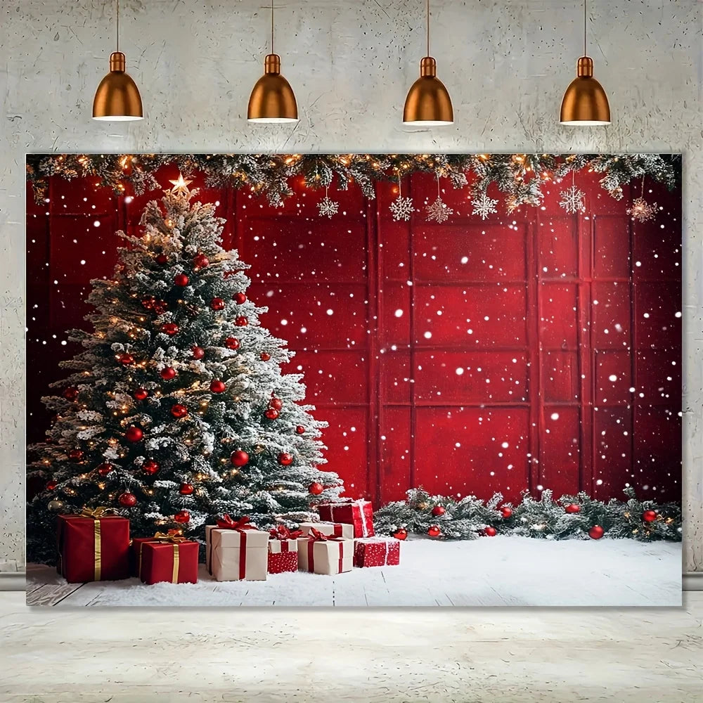 Christmas scene background, holiday wall decoration