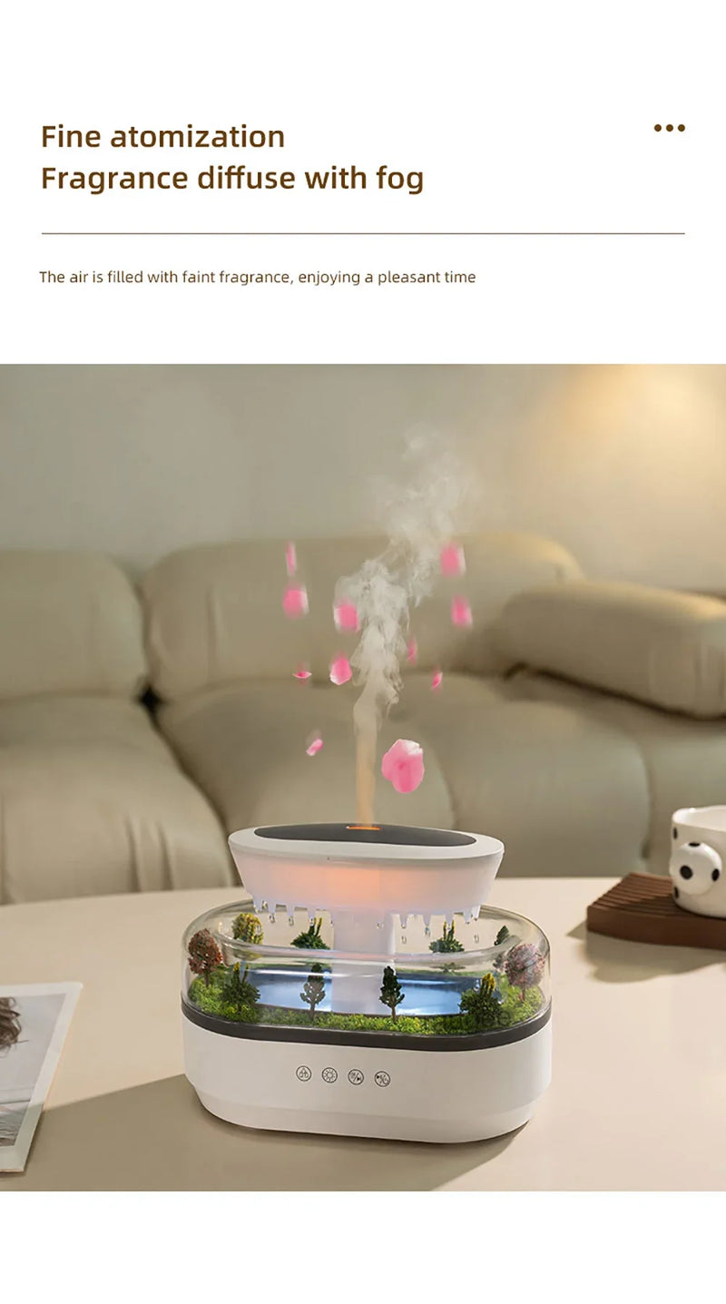 Aesthetic Cloud Humidifier.. LED Rain Diffuser Lamp