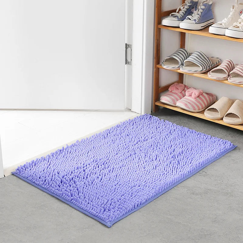 Chenille Bathroom Rug Soft Absorbent Non-Slip Floor Mat