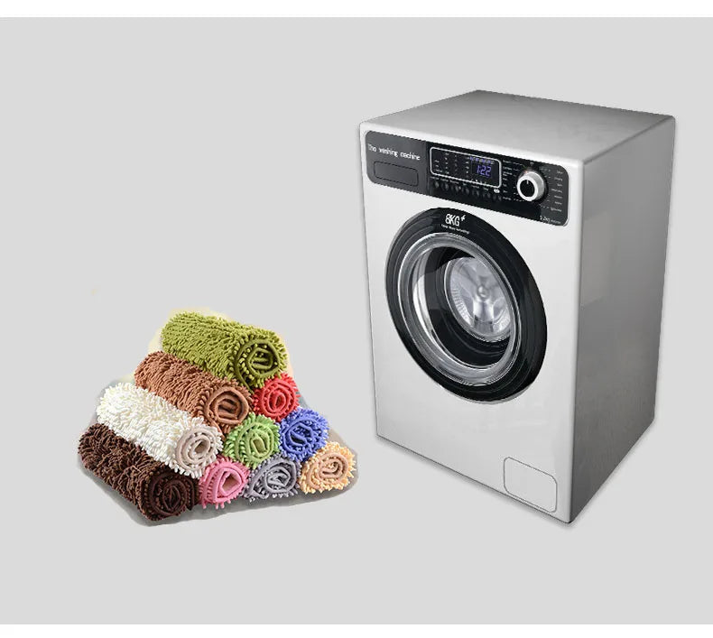 Chenille Bathroom Rug Soft Absorbent Non-Slip Floor Mat