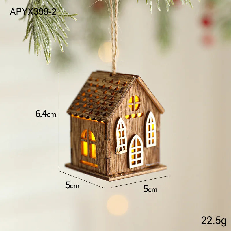 Christmas LED Light Wooden House Luminous