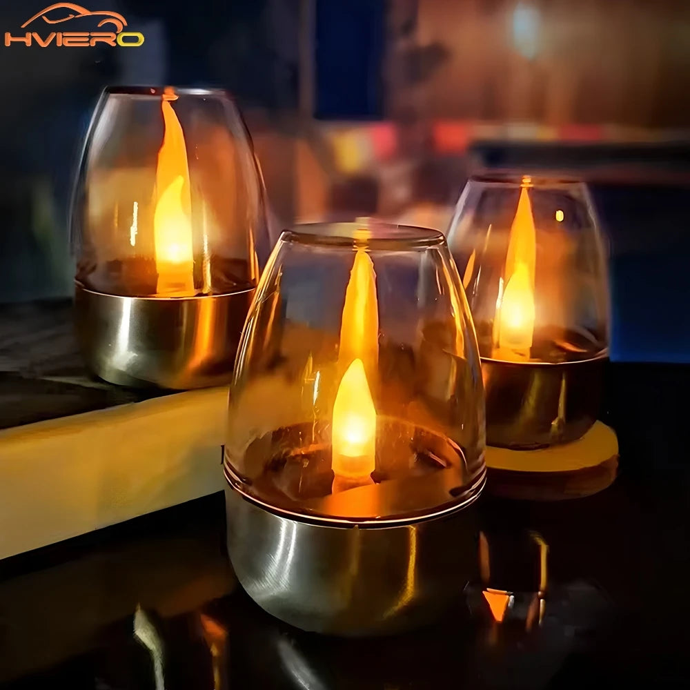 Waterproof Solar LED Flameless Candles for Outdoor Decor