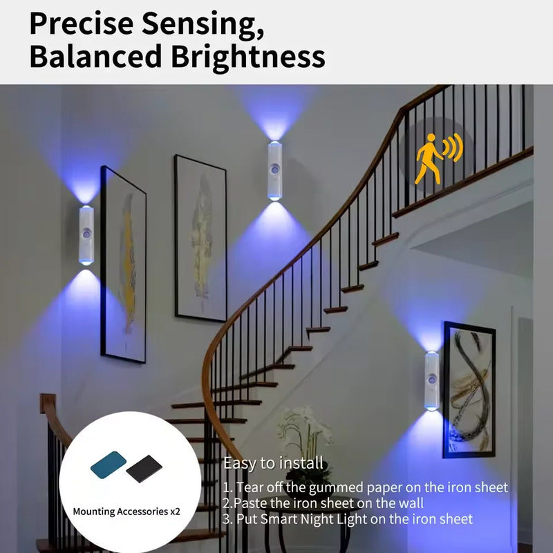 Motion Sensor LED Night Light RGB Magnetic Rechargeable
