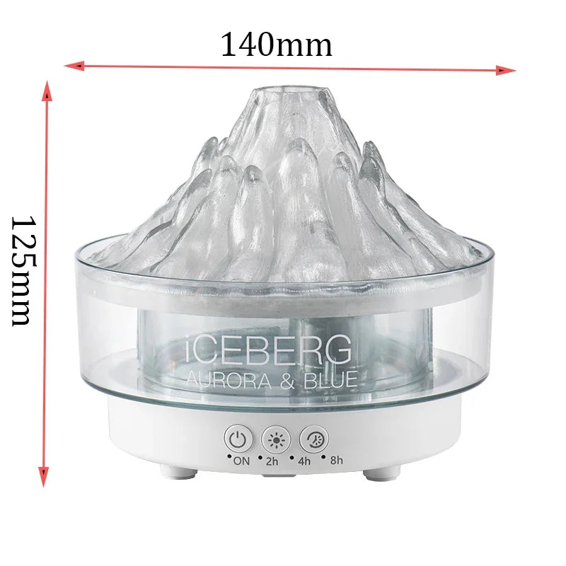 Glacier Lava Humidifier with 7-Color LED, Realistic Flame, Aroma Diffuser