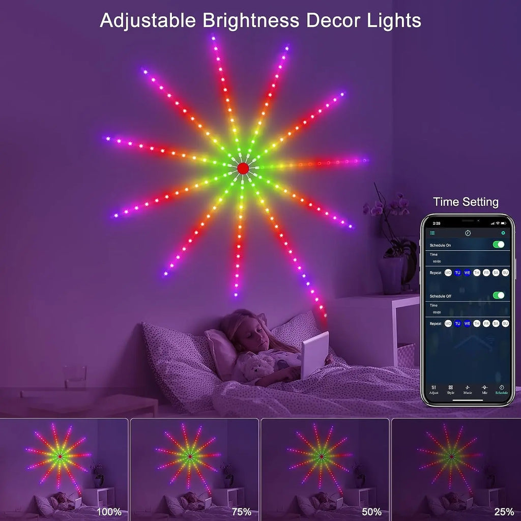 2025 Christmas Light Smart Fairy Firework Bluetooth Light Strip F