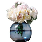 Minimalist Glass Vase – Nordic Blue & Black Home Décor Accent