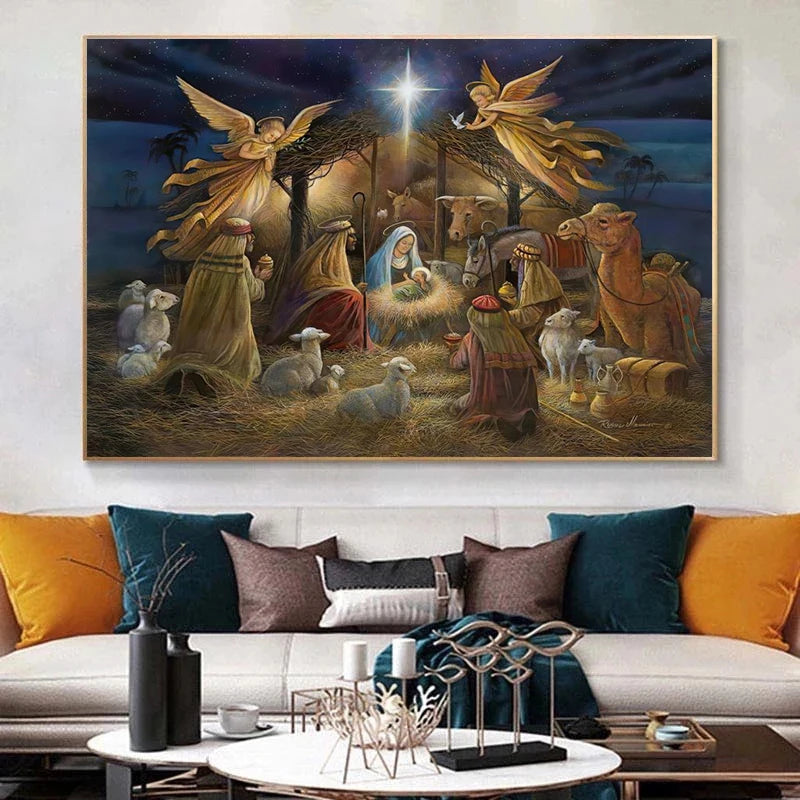 Birth of Jesus Christ Wall Art Canvas Painting