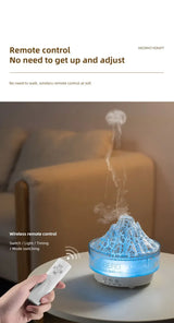 Glacier Lava Humidifier with 7-Color LED, Realistic Flame, Aroma Diffuser