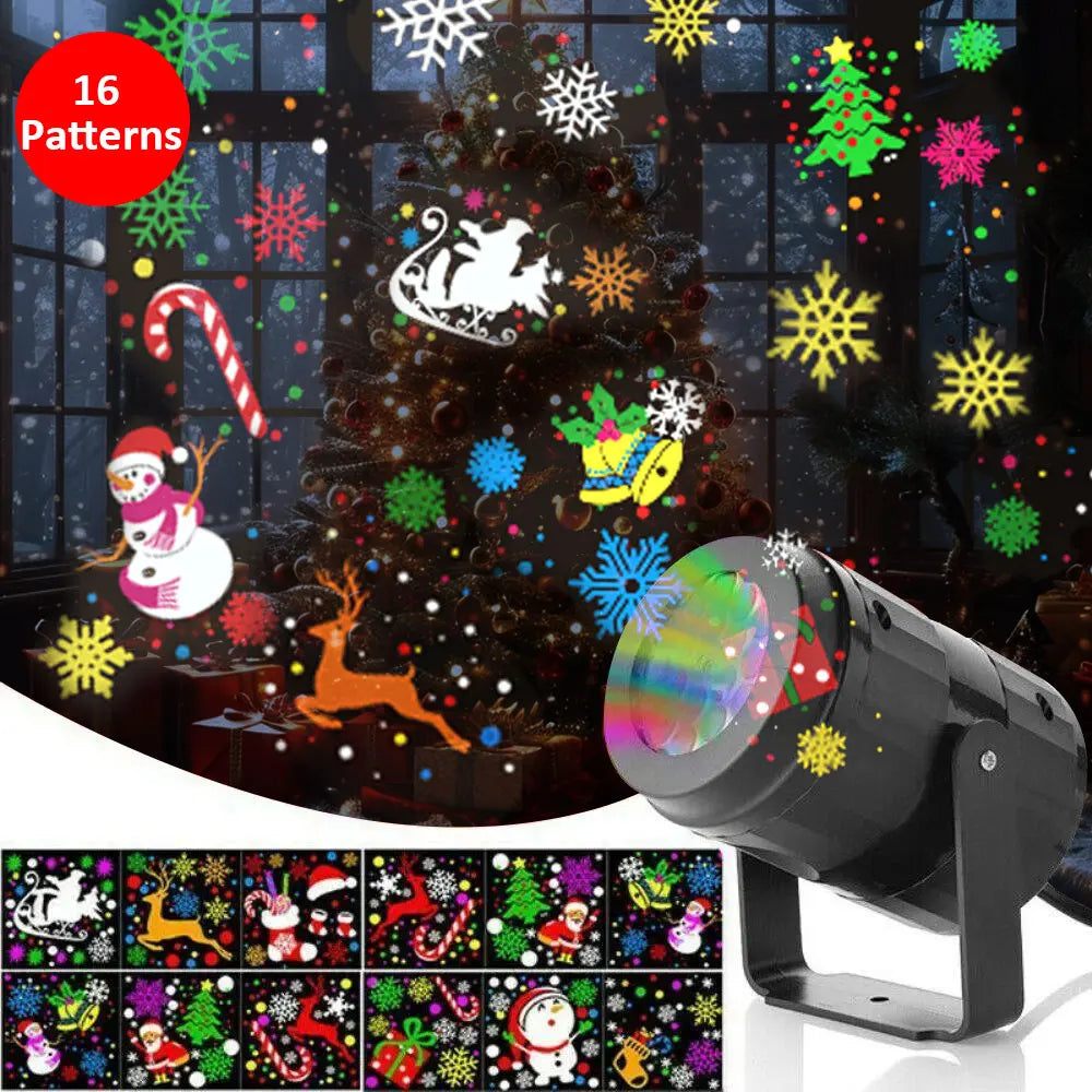 Christmas Projector Light 16Pattern Projection Fairy Lamp