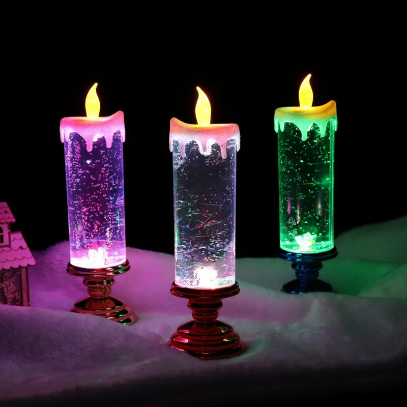 LED Candle Lights for Home Glitter Swirl Color Changing