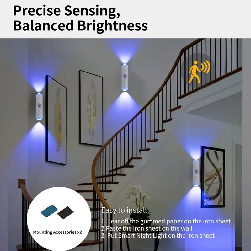 Motion Sensor LED Night Light RGB Magnetic Rechargeable