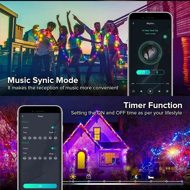 Smart Christmas Tree Decoration Lights APP Control Music