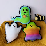 Spooky Soft Ghost & Pumpkin Cushion for Halloween Decor