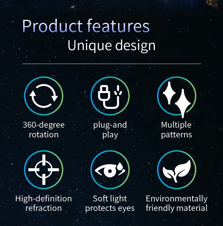 Rotating LED Halloween Night Light for Bedroom or Home