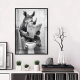 Funny Animal Bathroom Poster | Modern & Waterproof HD Wall Art