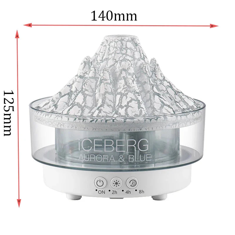 Glacier Lava Humidifier with 7-Color LED, Realistic Flame, Aroma Diffuser