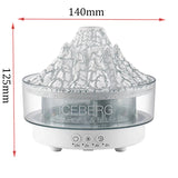 Glacier Lava Humidifier with 7-Color LED, Realistic Flame, Aroma Diffuser