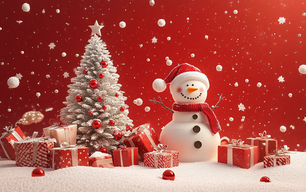 Christmas Decoration 2025 Photography Background Christmas Tree Snowman Photo Background Xmas Party Supplies Home Wall Banner