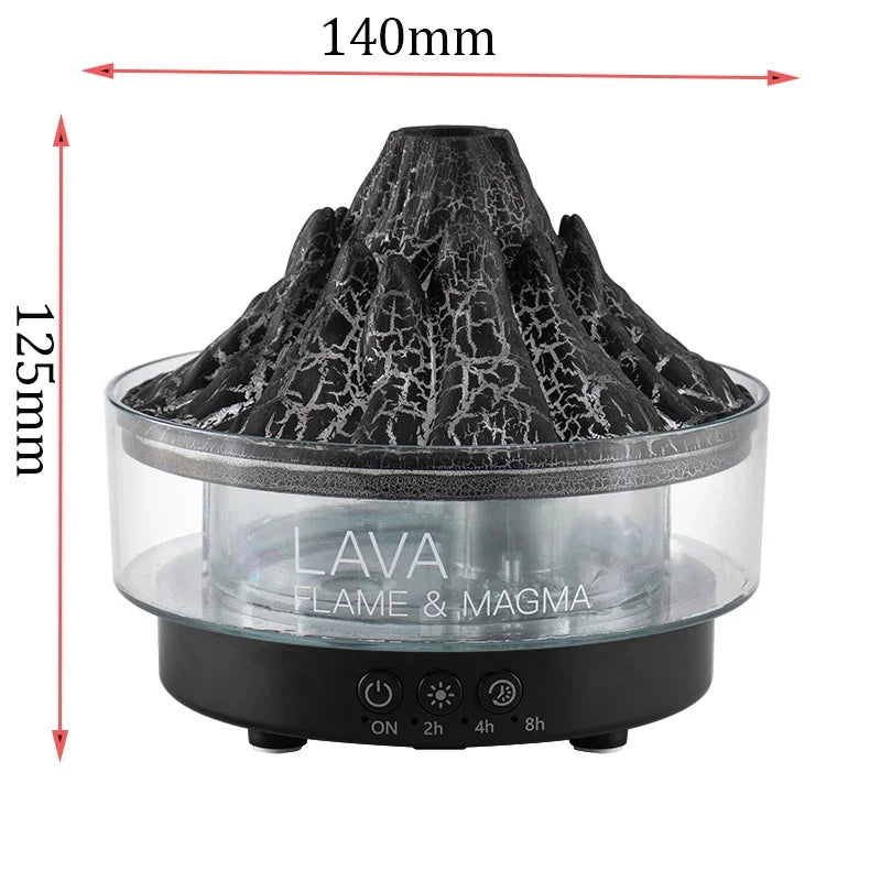 Glacier Lava Humidifier with 7-Color LED, Realistic Flame, Aroma Diffuser