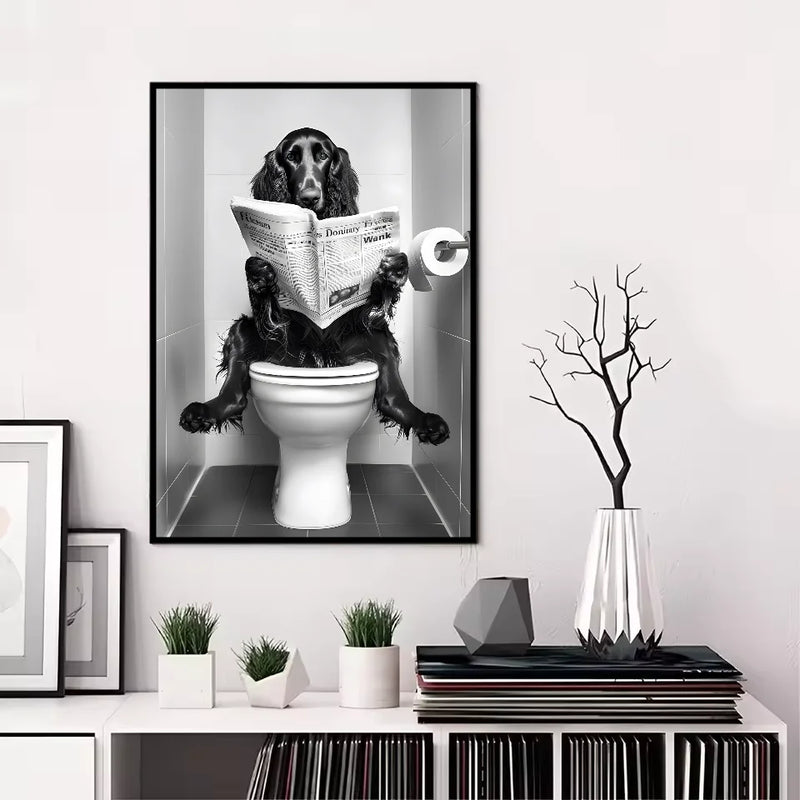 Funny Animal Bathroom Poster | Modern & Waterproof HD Wall Art