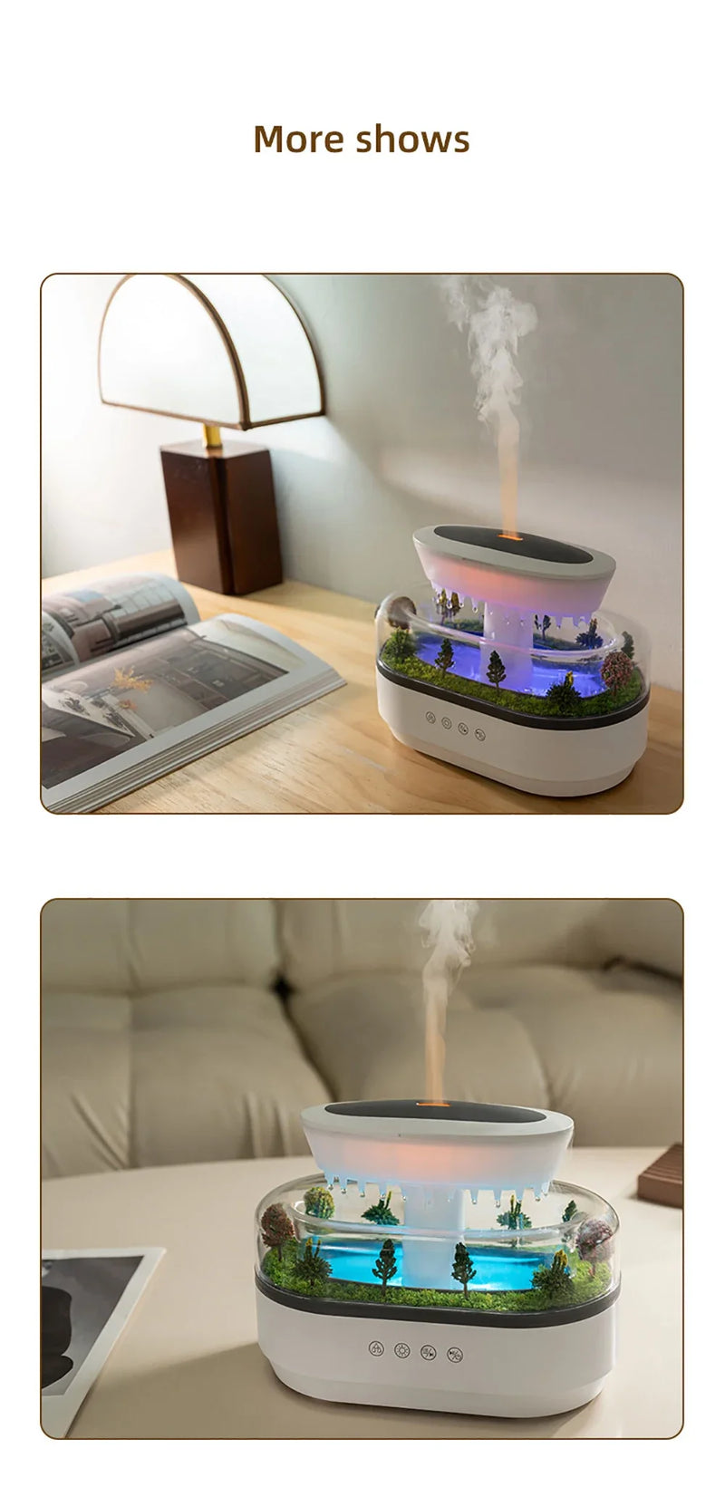 Aesthetic Cloud Humidifier.. LED Rain Diffuser Lamp
