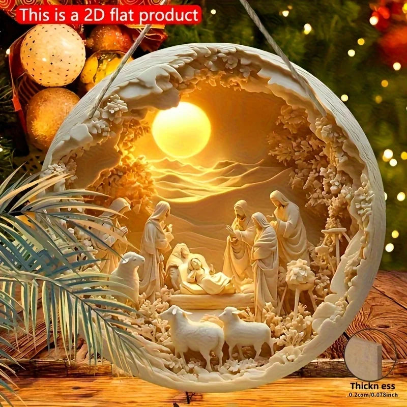 Christmas wall decorations, the Virgin Mary, Joseph, the young Jesus and the shepherd