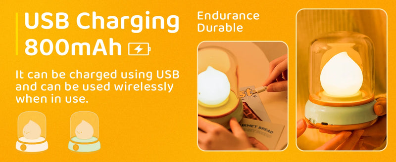 Flameless LED Candle USB Rechargeable Night Light