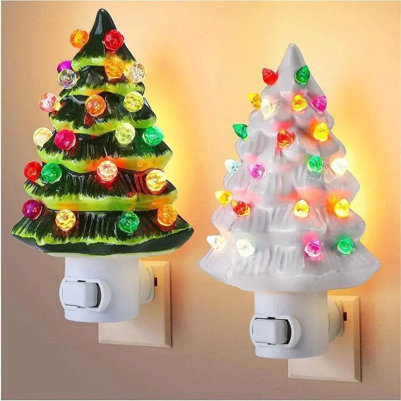 Christmas Tree Night Lamp Electric US Plug LED For Halloween Christmas Room Decoration Cute Children's Night Light Holiday Gifts