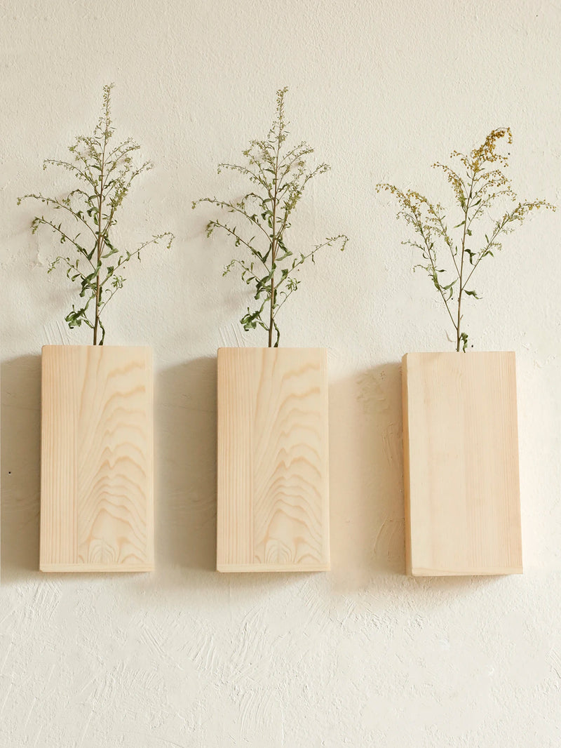Rustic Wall Mounted Vases | Minimalist Wooden Flower Holders for Modern Farmhouse Decor