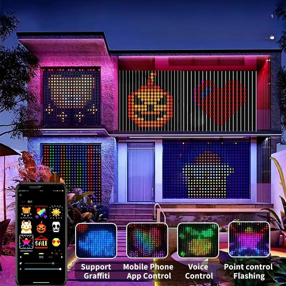 Smart Christmas Curtain Lights with APP & Remote Control