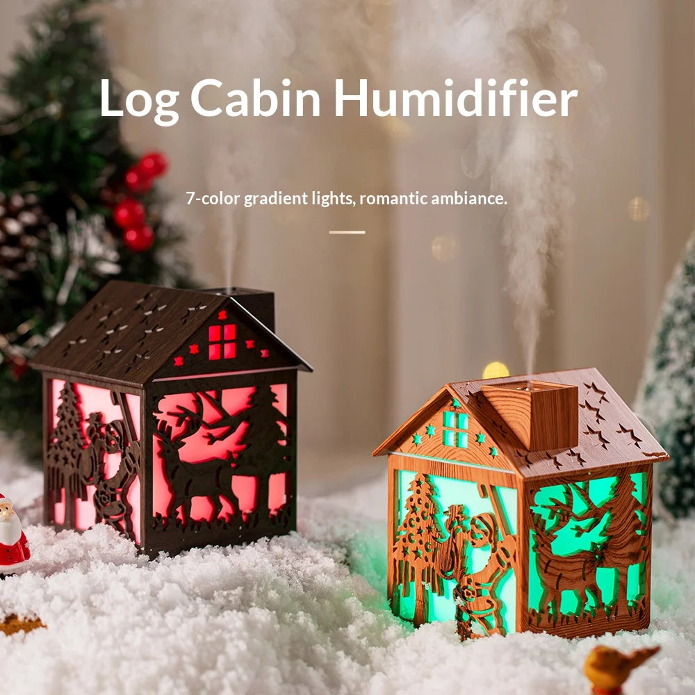 Christmas wooden house humidifier