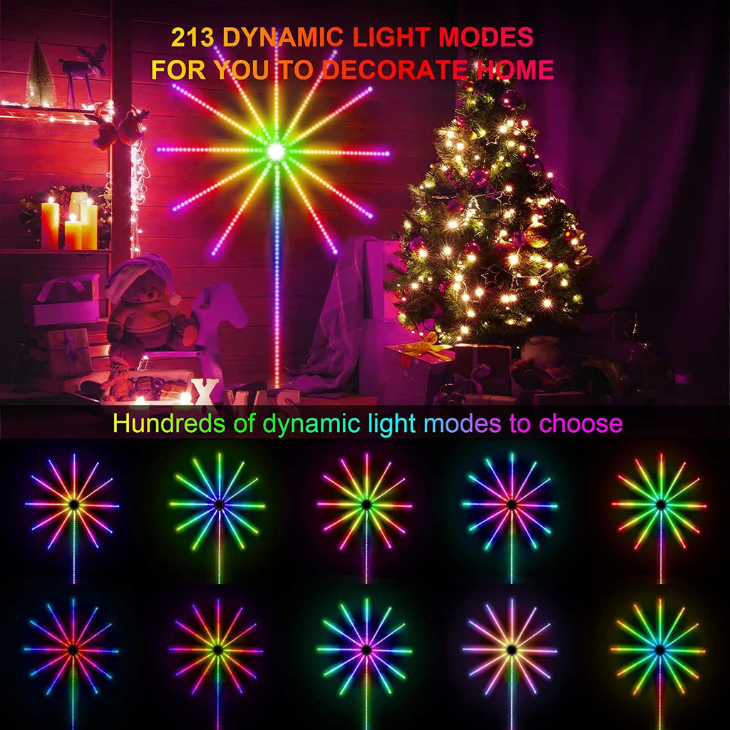 2025 Christmas Light Smart Fairy Firework Bluetooth Light Strip F