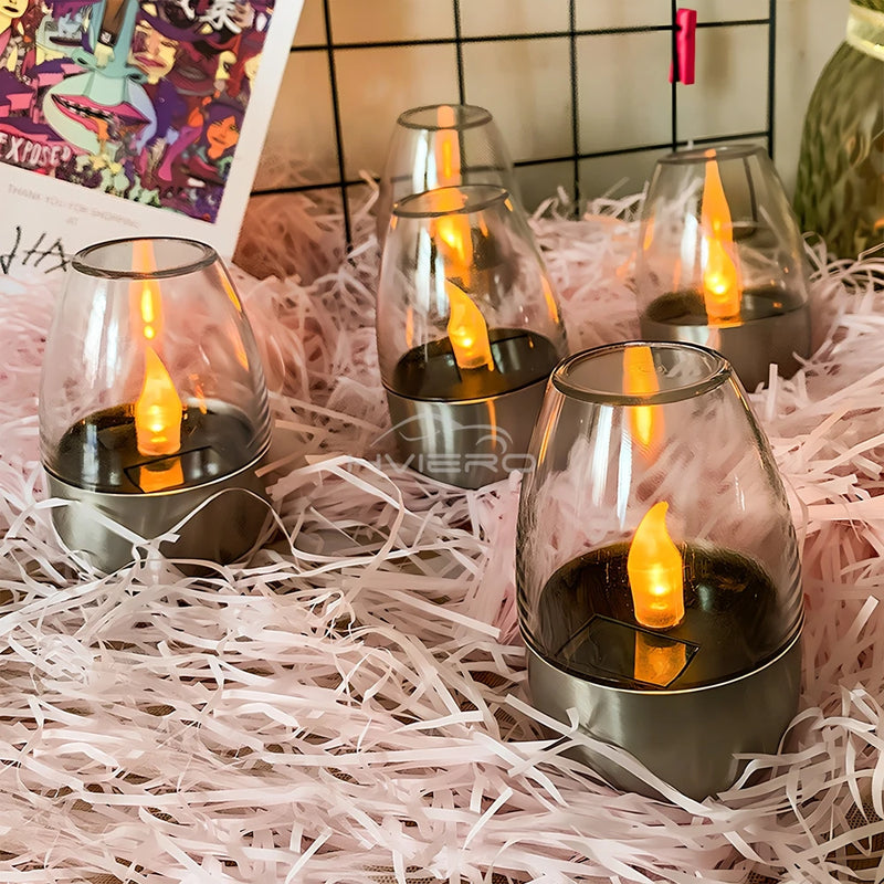 Waterproof Solar LED Flameless Candles for Outdoor Decor