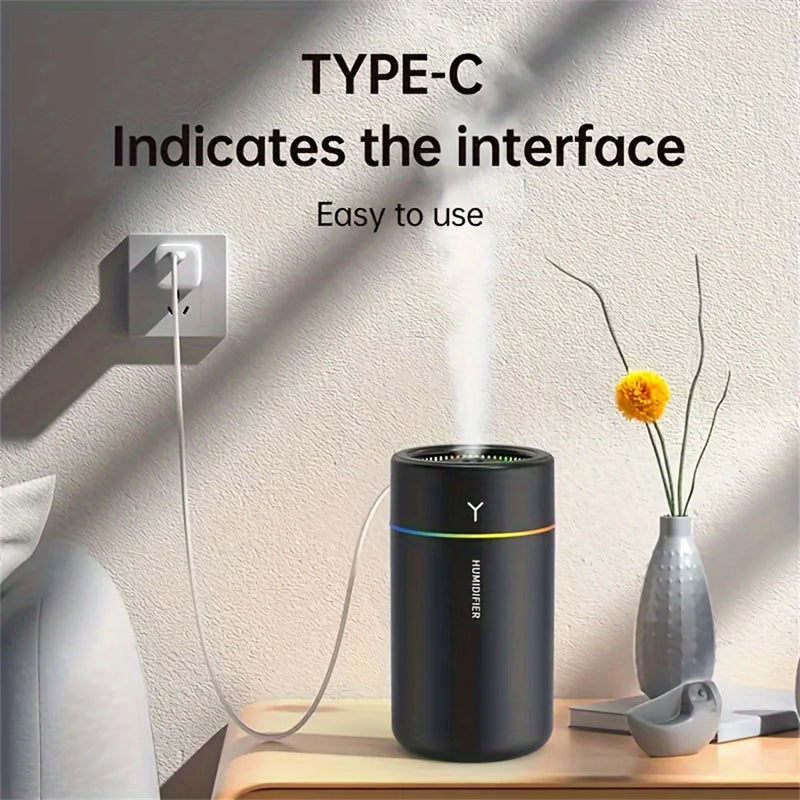 Portable Mini Humidifier | LED Cool Mist for Car & Desk