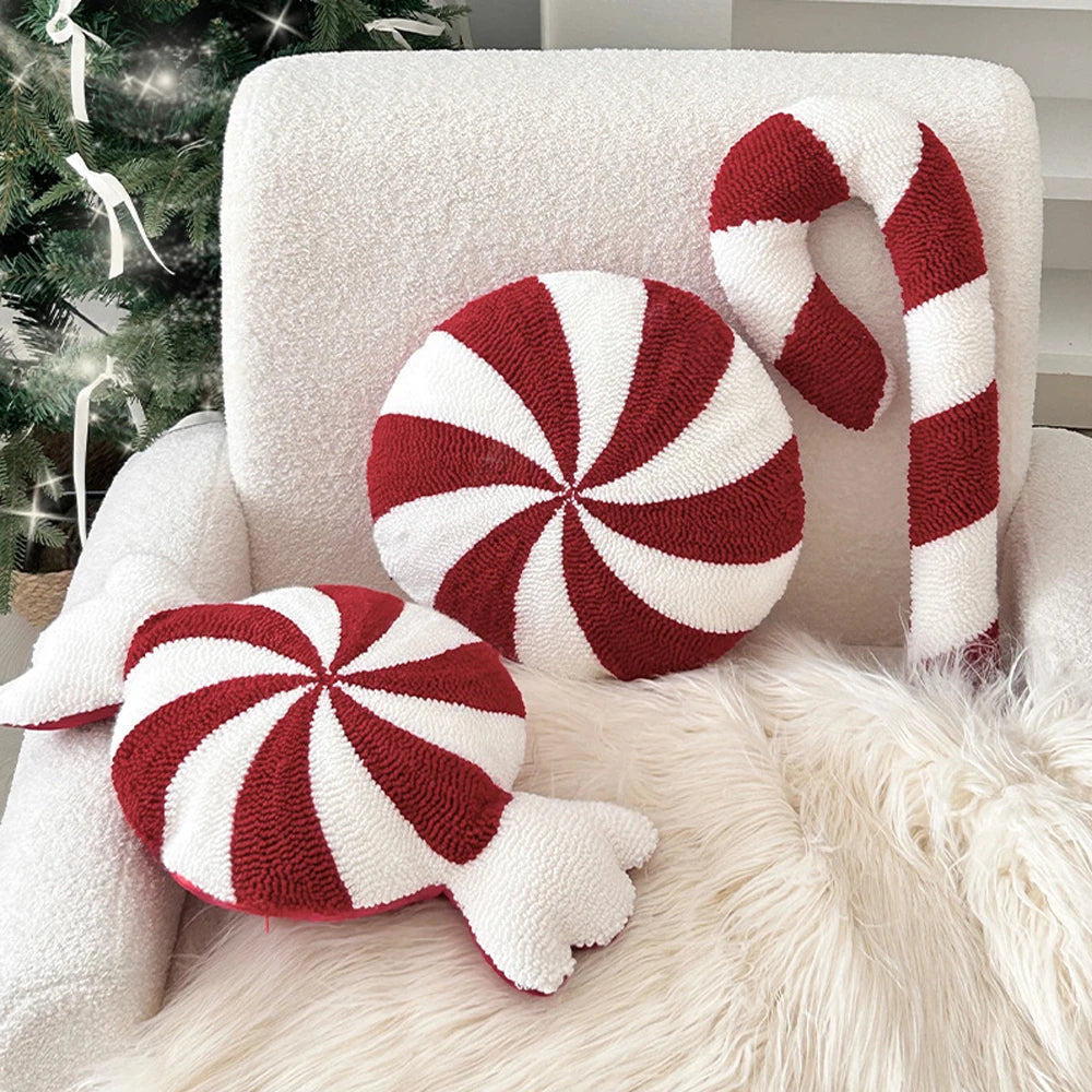 Christmas Candy Pillow with Stuffing Fluff Knitted