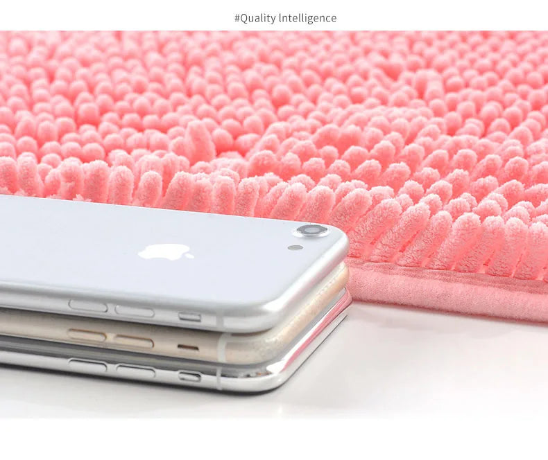 Chenille Bathroom Rug Soft Absorbent Non-Slip Floor Mat