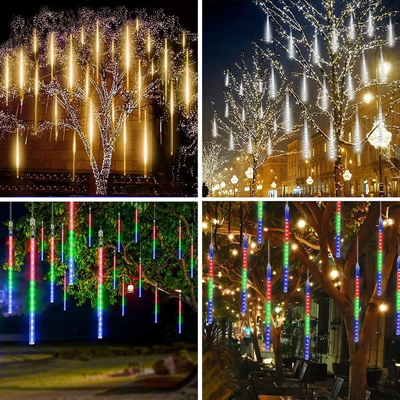 Christmas Lights Outdoor 8 Tubes Meteor Shower Lights