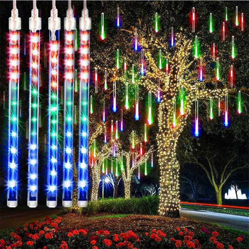 Christmas Lights Outdoor 8 Tubes Meteor Shower Lights