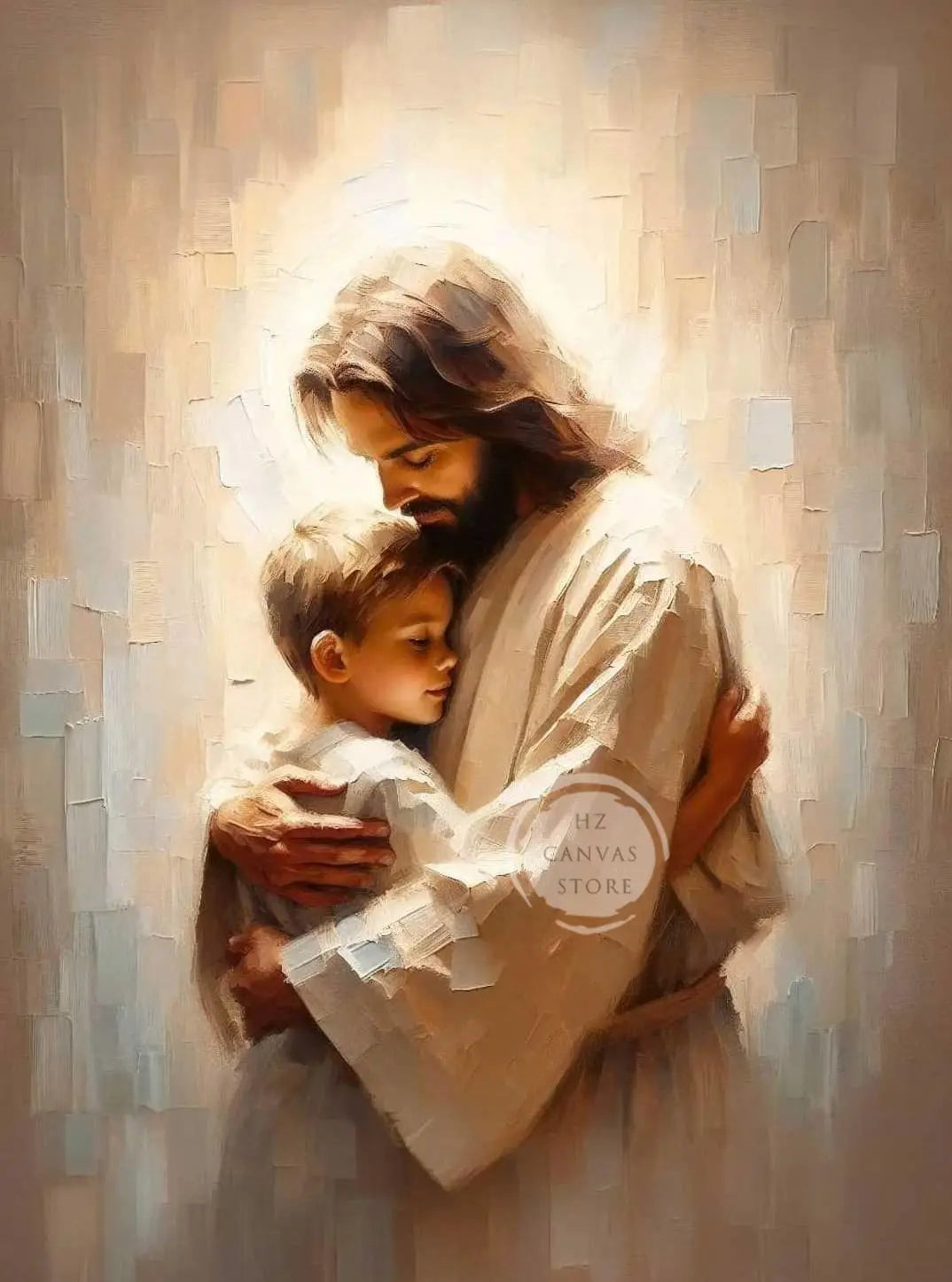 Modern Christian Jesus Children Art Poster