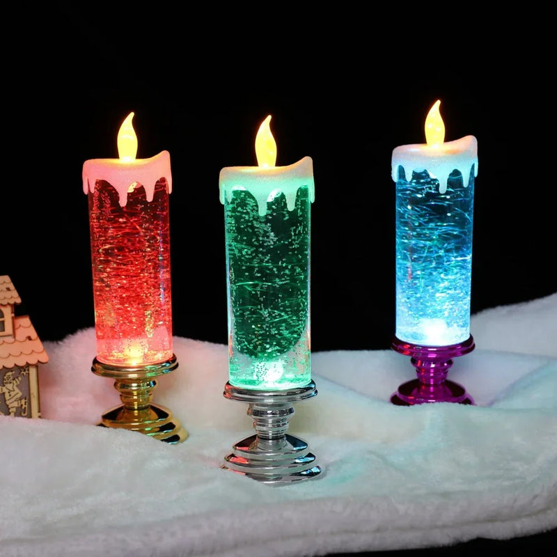 LED Candle Lights for Home Glitter Swirl Color Changing