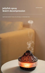 Glacier Lava Humidifier with 7-Color LED, Realistic Flame, Aroma Diffuser