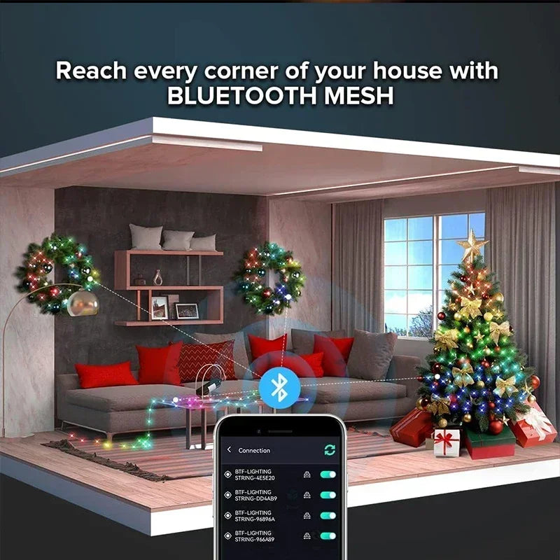Smart Christmas Tree Decoration Lights APP Control Music
