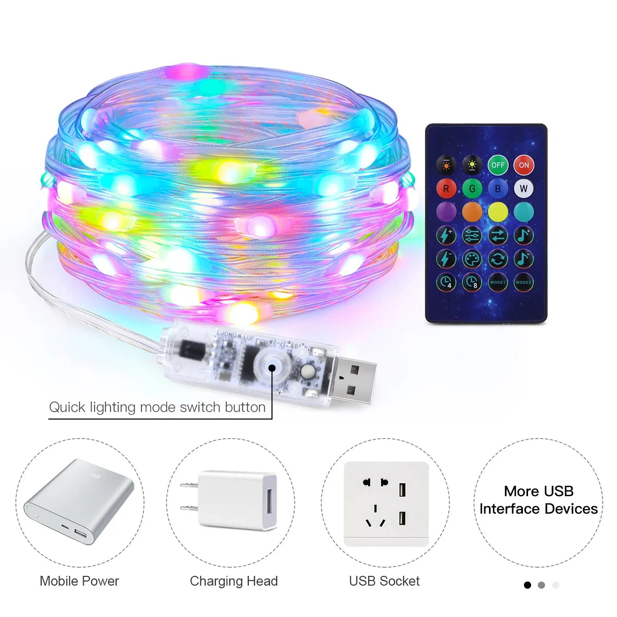 Christmas Smart Lights Fairy String Light Bluetooth Connectivity