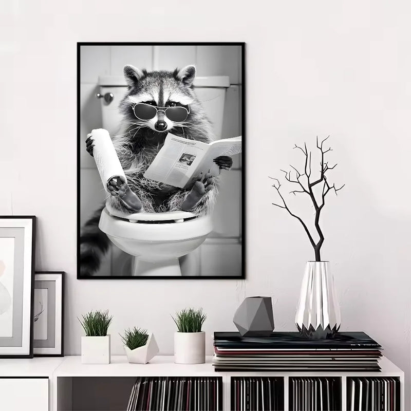 Funny Animal Bathroom Poster | Modern & Waterproof HD Wall Art