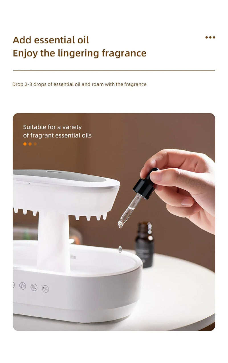 Aesthetic Cloud Humidifier.. LED Rain Diffuser Lamp
